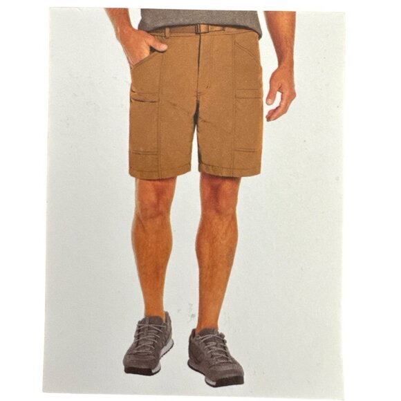 Eddie Bauer Men's XL Ripstop Tech Cargo Short Nylon UPF50+ Brown NWT 0607 - Picture 1 of 16
